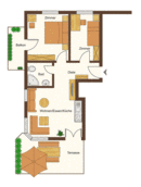 Grundriss Ferienwohnung Gleif (ca. 50m)